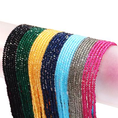 China Garment Stock /Accessories/Jewelry DIY Decoration/For Sale Round Glass Faceted Crystal Beads 2mm For Clothes for sale