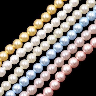 China Garment /Accessories Jewelry DIY//Decoration 4MM Glass Bead Beads Crystal Pearl Beads Gold Color Glass Promotion Gift New Year Home Decoration Beads Jewelry Accessory for sale