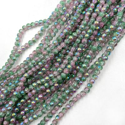 China Garment Stock /Accessories/Jewelry DIY Decoration/For Sale Pink Green AB Crunch Beads 6mm Round Glass Beads For Jewelry Making for sale