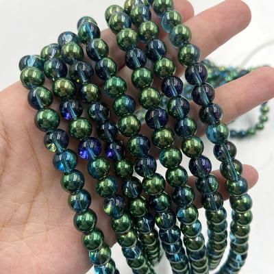 China Wholesale Factory Supply Garment /Accessories/Jewelry DIY Decoration/Stock Beads For Sale Green 8mm Glitter Beads For Making Bracelets for sale