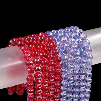 China Garment Stock /Accessories/DIY Jewelry Decoration/For Sale Beads 10mm Volume Electroplate Glass Beads Strands Transparent Beads For Bracelet Making for sale