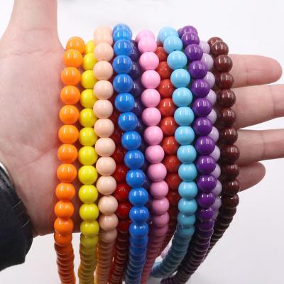 China Jewelry DIY Garment /Accessories/Decoration Stock For Sale Solid Color Glass Round 10mm Beads No Trace Polish Smooth Baking Beads For Jewelry Grades for sale