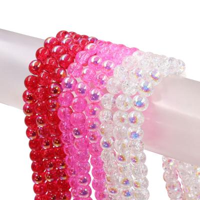 China Garment Stock /Accessories/Jewelry DIY Decoration/For Sale Sparkling Crinkle Glass Beads Strands 10mm For Bracelet Making for sale