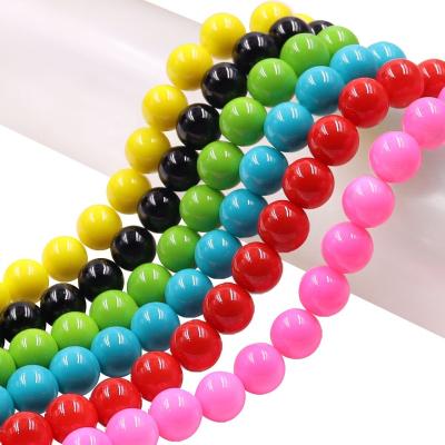 China Garment /Accessories Jewelry DIY//Decoration 12mm Solid Color Glass Bead Non Trace Hole Treatment Making Loose Beads Crystal Round Beads For Jewelry for sale