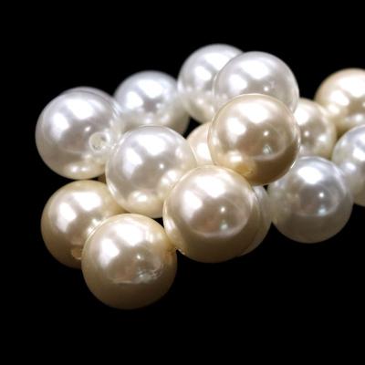 China Garment /Accessories Jewelry DIY//Decoration Elephant Large Size Round Factory Fake ABS Beads Ball Plastic High Gloss Beads 30mm Loose White Champagne 20mm22mm25mm for sale