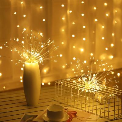 China Starburst Light Up Hesheng 150 LED Bunch Shape String Micro Copper Fireworks Lights Starburst Lamp For Christmas Diwali Holiday Lighting for sale