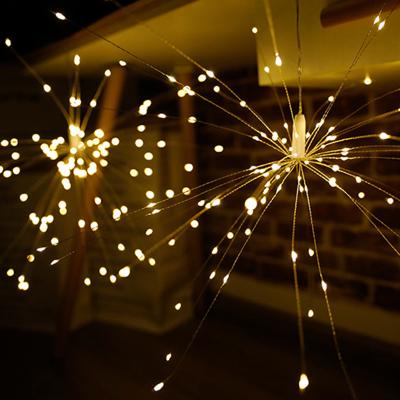 China Starburst Light Hesheng 200 LED Dimmable Hanging Starburst Lights Fairy Christmas Firework Copper String Lights for Outdoor Room Decoration for sale