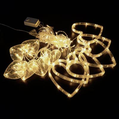 China Love Heart Curtain Lights Christmas Holiday Wedding Garland Party Decoration Curtain Lamp for sale