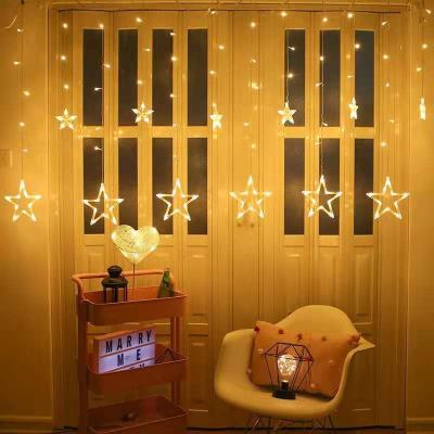 China Hesheng Christmas LED Light Lights 110 - 220V Romantic Fairy LED Star Curtain String Lighting for Holiday Wedding for sale