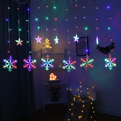 China Wedding Icicle/Net/Curtain Lights Hesheng LED Curtain Light Snowflake Star String Light Party Mall Street Decoration Festival Props Flashing Light for sale