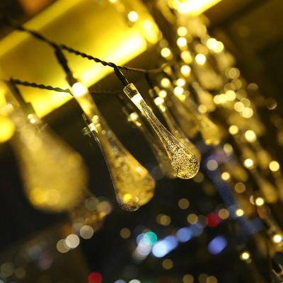 China Multi Color Holiday Water Drop Solar Decorative Lighting LED String Lights for sale