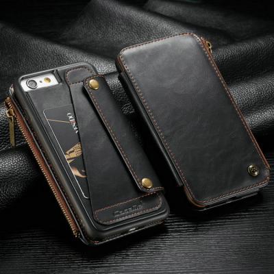 China Zipper Detachable Card Case CaseMe Leather Phone Case For iPhone 6 Plus Case Detachable Wallet Leather Case For iPhone 6S Plus for sale