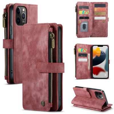 China CaseMe Shockproof Case For iPhone 7 8 Se 2020 Cover PU Leather Zipper Premium Soft Flip Folio Wallet Card Slot Kickstand Protective Case for sale