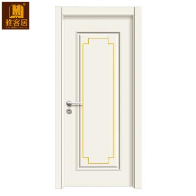 China Custom PVC Decoration Free Paint Soundproof Interior Flat White Flat Wood Door for sale