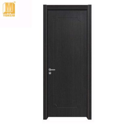 China Sound Insulation Weatherability Non-Mortise MDF Wood Prehung Interior Door Luxury Flush Black for sale