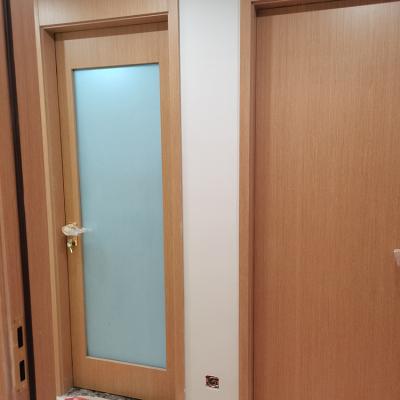 China Waterproof Modern Designer Half Glass Wooden Single Door For Kitchen Wood Framed Glass Doors for sale