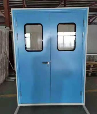 China Custom Sound Insulation Visitor Window Hospital Room Door Size Steel Double Swing Hospital Door for sale