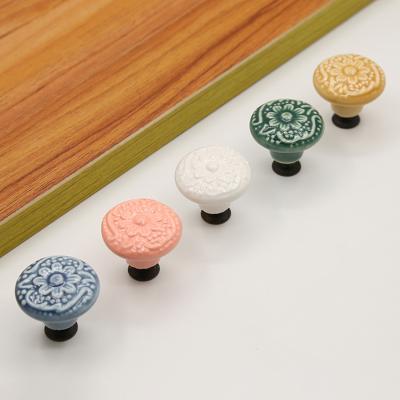 China Dropshipping Contemporary Furniture Handle Ceramic Door Knobs India Ceramic Wholesale Knobs for sale