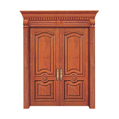 China Modern Bedrooms Delight Luxury Modern Double Painted Wood Front Door Designs for sale