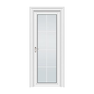 China Weatherproof Rustproof Waterproof Frosted Glass Inserted White Aluminum Bathroom Doors for sale