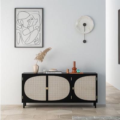 China European Style Living Room Storage Furniture Rattan Serving Modern Wooden Sideboard for sale