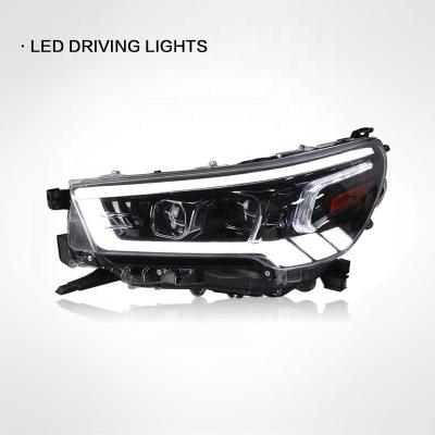 China Suitable for 2021 assembly modified standard size of Toyota HILUX REVO LED headlight LED headlights turn daytime running lights flame for sale