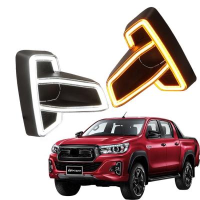 China Driving+Turning Light Daytime Running DRL Fog Lamp For Hilux Revo Rocco 2018 2019 LED Turn Signal Lights for sale