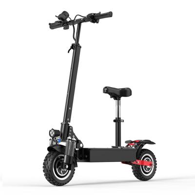 China Dual Motor 2400W Unisex Electric Scooter With Seat 10 Inch Tire Off Road Adult Fast Folding Electric Scooter for sale