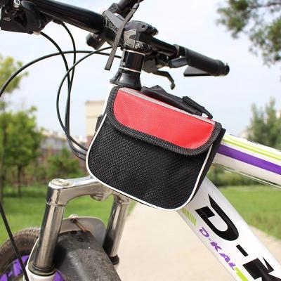 China Bag Bike Front Tube Frame Phone Waterproof Outdoor Reflective Recycling Storage Bags Rectangle Pocket Frame Holder Bicycle Saddle Accessory for sale