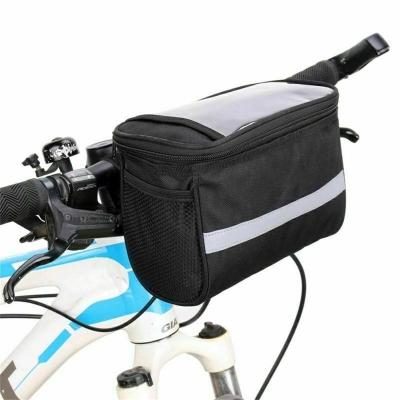 China Oxford Cloth Bags Safety Reflective Brand Bicycle Handlebar Zipper Bag Bicycle Front Tube Pannier Rack Basket Outdoor Recycling Accessory for sale