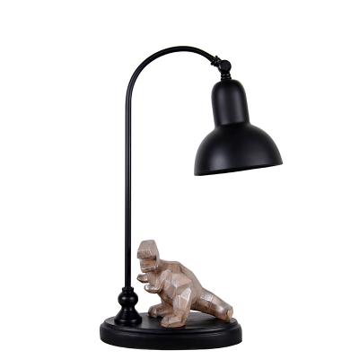 China Modern 10 Years Factory Manufacturing Modern Black Metal Lamp Dinosaur Model Ceramic Animal Table Lamp for sale