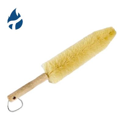 China New Flexible Car Wash Station Accessories Auto Outdoor Detailing Brush Handle Wooden Plastic Car Wheel Cleaning Brush for sale