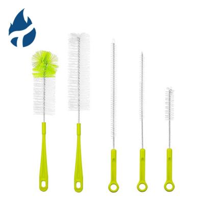 China Durable 5 Pcs Long Handle Cleaning Brushes Baby Bottle Hose Wash Sports Water Bottle Cleaning Brush for sale