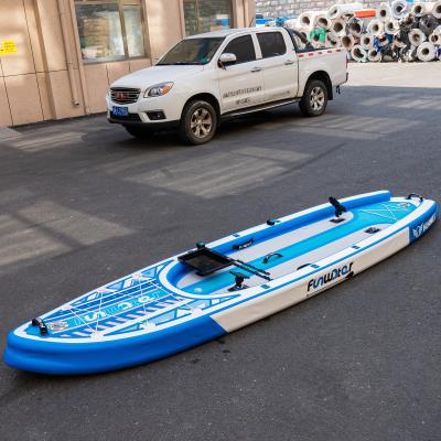 China Wholesale 0.9mm PVC Inflatable Fishing Box Fishing Full Kayak Drop Stitch Kayak Fishing 4 Person Inflatable Canoe for sale