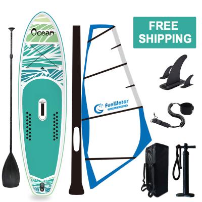 China Wholesale Unisex Windsurf Inflatable Board Sailing Rack Up Paddle Board Sailing Board Water Sports for sale