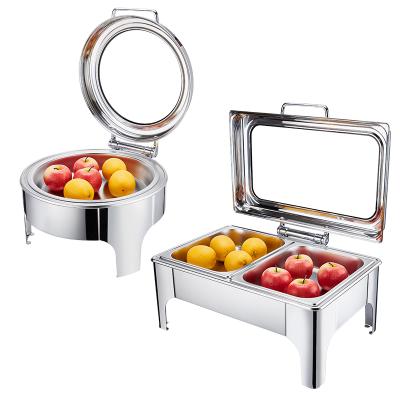 China Restaurant/Hotel Quick-Store Food Display Alcohol Oven Heating Economical Chafing Dish Buffet Set Food Tray Warmer Set Commercial Catering Equipment for sale