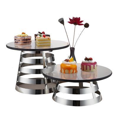 China Mirror Polish Glass Dessert Cup Holder Set Round Cake Stand Set Dessert 1024-1+1024-3 for sale