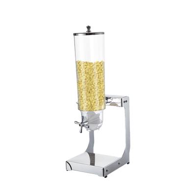 China Single Round Buffet 4L Stainless Steel Cereal Dispenser Peanut Rice Cereal Dispenser for Wholesale for sale