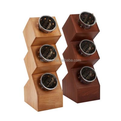 China Modern Luxury Wine Glass Organizer Rack Cup Holder Wine Bamboo Stand Countertop Tabletop Display for sale