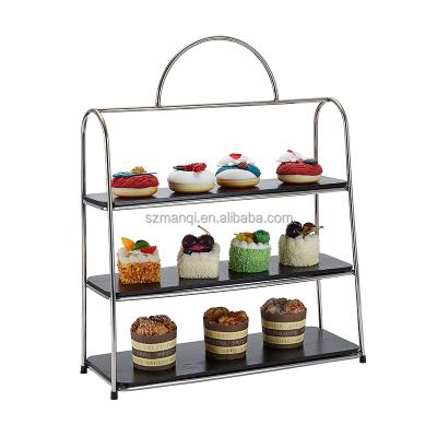 China CLASSIC exquisite three-layer pastry cake decoration display rack for hotel restaurant wedding banquet for sale