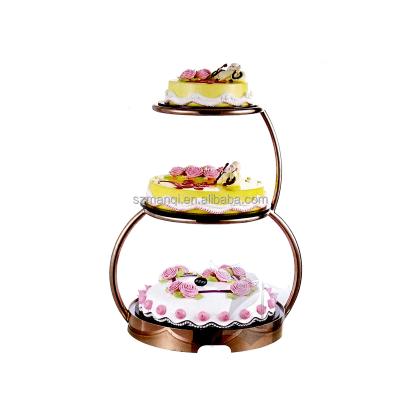 China Royal and Luxury Supply Wedding Cake Buffet Equipment Round Cake Tiered Dessert Stand Stainless Stainless White Acrylic Stands for sale