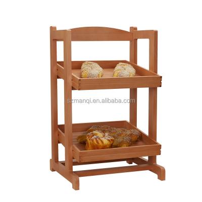 China Luxury& Elegant dessert table wooden restaurant banquet Manqi bread coffee break display stand for sale