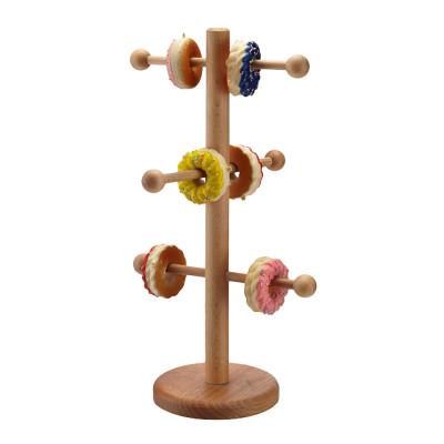 China Europe Styple Hotel Restaurant Donut Display Stand Tree Shape Decorative Wooden Bread Display Rack for sale