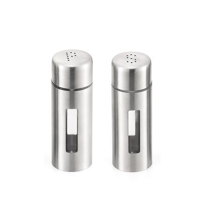 China Modern Desgin Stainless Steel Salt and Pepper Shaker Set Refillable Sea Salt Black Peppercorn Mill for sale