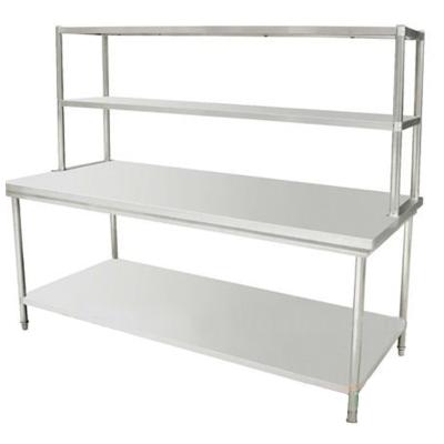 China Stainless Steel Stainless Steel Work Table with Top Shelf for sale