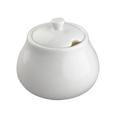 China 240ml Disposable Disposable Ceramic Bowl Seasoning Set, Sugar Bowl With Lid for sale