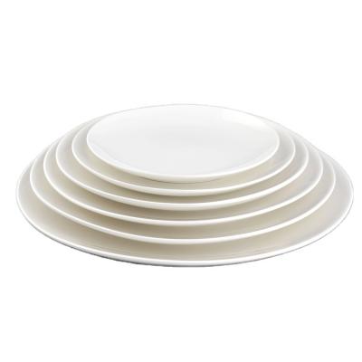 China Disposable Round Disposable Dinner Plate Hotel Dish Ceramic Porcelain Camping Dish Set for sale