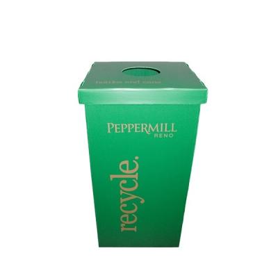 China Sustainable Collapsible PP Corrugated Plastic Recycle Trash Can Garbage Bin Waste Bins for sale