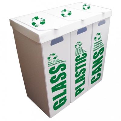 China Sustainable Indoor Or Outdoor Corrugated Plastic Waste Bin For Cans Bottles for sale