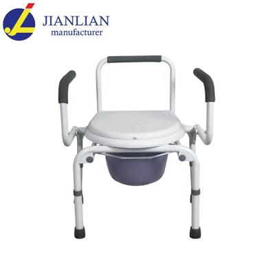 China Home-Use JL813 Height Adjustable Height Swing Armrest Toilet Commode Chair for sale